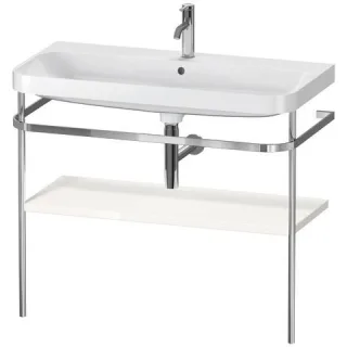 Duravit Happy D.2 Plus c-shaped Set mit Metallkonsole Weiß Hochglanz 975x490x850 mm - HP4838O2222 HP4838O2222