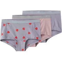 Name It Hipster NKFHIPSTER 3P LAVENDER HEARTS NOOS (Packung, 3-St)