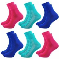 GAWILO Diabetikersocken für Damen ohne Gummibund & ohne Naht - kurze Socke (6 Paar) Breiter Piquet-Strick am Komfortbund, Venensocke aus weicher Baumwolle