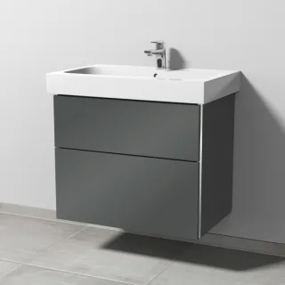 Sanipa 3way Waschtischunterbau zu Geberit iCon Waschtisch mit 2 Auszügen, Anthrazit-Glanz BS65179