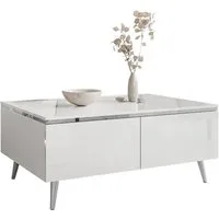 Lookway Couchtisch AURORA SILVER mit Stauraum (1x Tisch), Breite: 90 cm