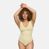 cfab (creamy fabrics) Shaping-Body Tank Bodysuit Sculpting Shapewear mit Slip-Baby Yellow-3XL (1-tlg)