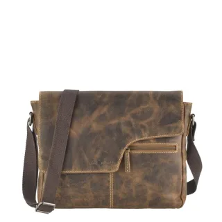 Greenburry Umhängetasche Leder A4 | Vintage antikbraun