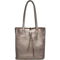 Caspar Schultertasche Mittelgroße Leder Shopper Damen Tasche - CLASSIC LINE - Modell No.814, casual, leicht & unempfindlich - 100% Echtleder - Handmade in Italy