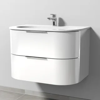 Sanipa 4balance Keramik-Set mit 2 Auszügen, Weiß-Glanz, DG40278 DG40278