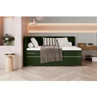 99rooms Boxspringbett Phönix Mini Plus (Schlafzimmerbett, Bett), mit Taschenfederkernmatratze und Topper, in Webstoff MALMO_NEW