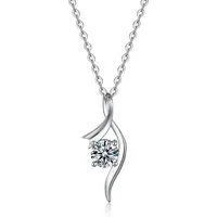 Staufergold Silberkette Moissanit Halskette Swing – Eleganz in Bewegung Silber, hypoallergen und wasserfest