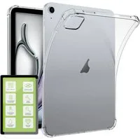Wigento Tablet-Hülle Klar Silikon + Schutzglas für Apple iPad Air 13 2026 / 2025 / 2024 13 Zoll, Perfekt Ausgerichtete Aussparungen