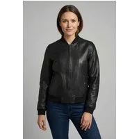 Mauritius Lederjacke MWBjella mit Stehkragen, Reißverschluss, Strickbündchen