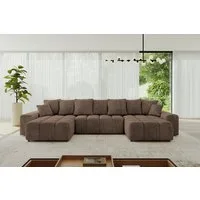 ALTDECOR Wohnlandschaft ENIL-U, Couch mit Schlaffunktion, Wohnzimmer - Ecksofa, Corner Sofa Bett Eckcouch Couch U-Form Schlafcouch Ausziehbar