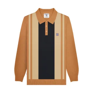 Lambretta - "AW25" Poloshirt für Herren, Verkleidet, Langärmlig (Schwarz/Steinfarben)