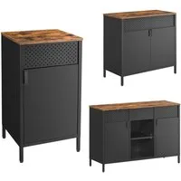 SONGMICS Aktenschrank Aktenschrank Küchenschrank, Metallschrank, Magnetverschluss verstellbare Einlegeböden, Stahlgestell