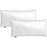 sleepling Kopfkissen 2er Set Basic 100, Füllung: Polyester, Bezug: 100% Mikrofaser, Seitenschläfer, Rückenschläfer, Bauchschläfer, 40 x 60 cm