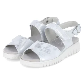 Semler Sandalen CLARA  Silber - Gr. 36,5 -  Leder und Textil