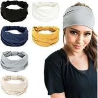 Bwecuy Haarband 6er Stirnband Damen Breite Elastische Weiche Haarband Haarreifen