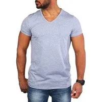CARISMA T-Shirt Herren Uni Basic tief-breit geschnittener V-Ausschnitt v-neck 4644 V-Ausschnitt unifarben kurzarm slim fit