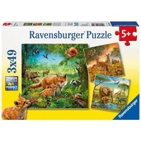 Ravensburger Puzzle Tiere der Erde Puzzle 3 x 49 Teile, 49 Puzzleteile