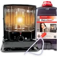 BlueCraft Petroleumheizung Petroleumofen Dochtofen + Petroleum 20 Liter mobile Camping-Heizung, Heizofen ohne Strom inkl Docht Handpumpe Heizstrahler Heizer Heizgerät