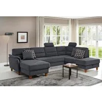 Home affaire Wohnlandschaft Palmera U-Form, B: 308 cm, optional Bettfunktion & Bettkasten, Federkern