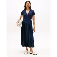Tommy Hilfiger Wickelkleid 1985 PLEATED WRAP POLO DRS mit Bundfalten