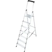 KRAUSE Stehleiter Solidy, Aluminium, 1x7 Stufen, Arbeitshöhe ca. 348 cm