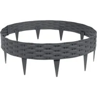 FIVMEN Rasenkante Beetumrandung Kunststoff Gartenpalisade Mähkante Rattan-Optik, Randsteine Palisaden Gartenzaun für Garten, Balkon, Terrasse
