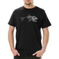 Urban Backwoods Print-Shirt Fish Skeleton Herren T-Shirt Skelett Fischskelett Fisch Fischen Angeln (1-tlg) Angel Angler Fluss See