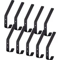 SO-TECH® Kleiderhaken doppelter Wandhaken, Edelstahl, 142 x 20 x 45 mm, (10-St), großer Jackenhaken mit abgerundeten Kanten schwarz