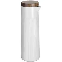 SCHÖNER WOHNEN-Kollektion Essigspender REFIA, (1-tlg), Öl- & Essigspender, Ölkaraffe aus Keramik, Akazienholzdeckel, 350 ml