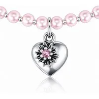 LUISIA® Perlenkette Kinder "Luna" mit Herz, Edelweiß und Kristallen von Swarovski® (1-tlg., inkl. Schmuckbox)