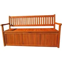 TPFGarden Gartenbank BENO (Wetterfeste Outdoor Gartenbank mit Truhe, Holzbank, Sitzhöhe 45 cm, Sitzbreite 142 cm)