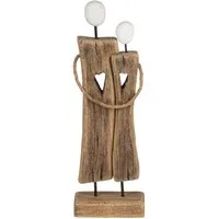 formano Skulptur Objekt Paar Holz Skulptur 29 cm Figuren auf Standfuß aus Naturholz