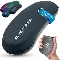 Nordmut Reisekissen aufblasbar & ergonomisch für Camping & Outdoor, kompakt & ultraleicht, Spar-Set, 1-tlg., Nordmut Rago + Kompressionsbeutel, Trekking, Schlafkissen für Nacht, waschbarer Bezug, Kompressionsbeutel