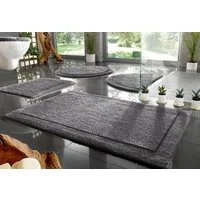 OTTO home Badematte Kapra, Badvorleger, Badezimmer Teppich, Höhe 14 mm, beidseitig nutzbar, strapazierfähig, fußbodenheizungsgeeignet, Baumwolle, rund, mit Bordüre, Badteppich, Badematte, Baumwolle