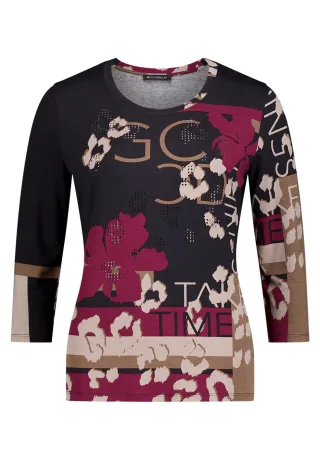 Betty Barclay - Basic Shirt black/dark red - Gr. - 38
