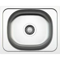 Faizee Möbel Edelstahlspüle Edelstahl-Einbauspüle Eckigspüle 50x40 cm inklusive Zubehör-Set, Eckig