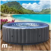 BRAST Whirlpool aufblasbar MSpa Bergen für 4-8 Personen, viele Größen Ø180-224cm, aufblasbares Aufstellbecken, (In- Outdoor Pool, Ganzjähriger Einsatz, 118 Massagedüsen), Stromsparend inkl. Energiespar-Timer