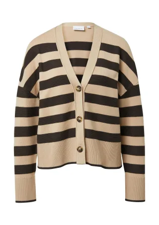 comma - Strickjacke beige|schwarz - Gr. - 34