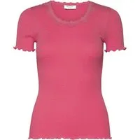 rosemunde Spitzenshirt Beatha lace t-shirt mit Seide mit Seide wunderschönes Halbarmshirt mit edler Spitze am Rundhalsausschnitt