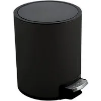 spirella Kosmetikeimer RIKU, Treteimer mit Softclose-Absenkautomatik, herausnehmbarem Inneneimer, Anti-Fingerprint-Beschichtung, 5L, schwarz