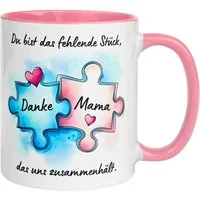 Momentals Tasse Mama – Du hältst uns zusammen – Beste Mama Geschenk Becher Geburtstag, 2-seitig bedruckt · Links-&Rechtshänder · Spülmaschinenfest