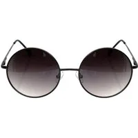 Rennec Sonnenbrille Damen Nickelbrille Groß Hippie Style mit Brillenbeutel Runde Brille mit verlaufsgetönten UV400 Gläsern