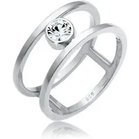Elli Premium Fingerring Doppelring mit Kristalle von Swarovski® 925 Sterling Silber