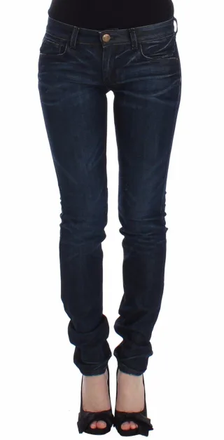 Ermanno Scervino Blaue Slim Jeans Denim Hose Enger Schnitt Stretch