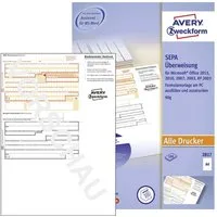 Avery Zweckform Formularblock Avery-Zweckform Überweisung Formular SEPA-Überweisung DIN A4 Anzahl de