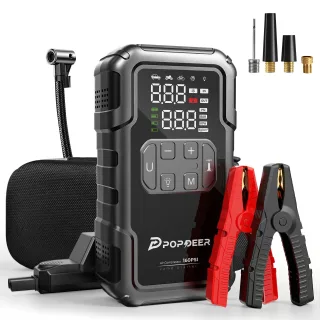 POPDEER PD-JA2 4000A Car Jump Starter with 160PSI Air Compressor Power Bank 12V Portable Battery Booster Pack Tire Infla