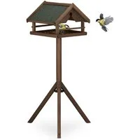 relaxdays Vogelhaus Braunes Vogelfutterhaus mit Ständer