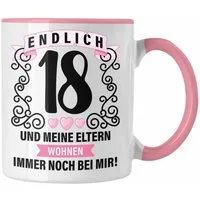 Trendation Tasse Trendation - 18er Geburtstag Tasse Geschenk Mädchen Jungen Geschenkidee Lustig Spruch 18 Geschenke Geschenkideen zum 18 Bday 18.