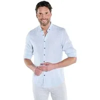 ENGBERS GERMANY Langarmhemd Herren Langarm-Hemd aus Leinen, Hellblau