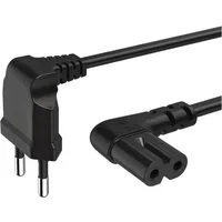 Hama 5m Euro-Stecker Netz-Kabel Strom-Kabel Schwarz Netzkabel, Euro-Stecker, 2-Pol.-Kupplung (500 cm), Dopplenut Geräte-Kupplung Typ C CEE 7/16 für Konsole TV Radio etc